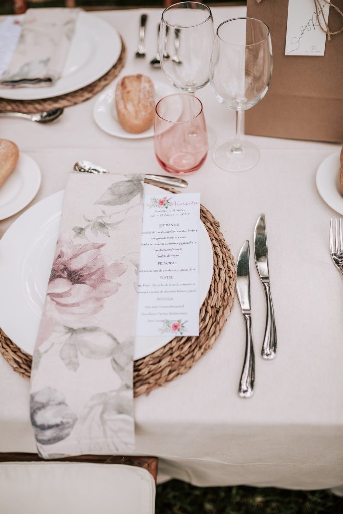 cambio de cubiertos en la boda de la hacienda de novelda